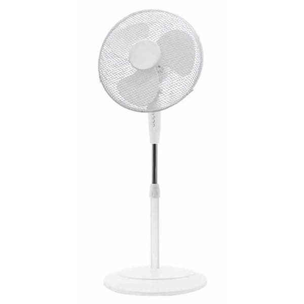Vit piedestalfläkt 130 cm justerbar 3 hastigheter
