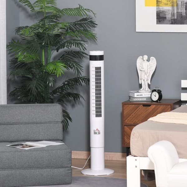 Rootz Tower Ventilator med fjernbetjening - Hvid - Pe Plast, Stål - 11,81 cm x 11,81 cm x 43,3 cm