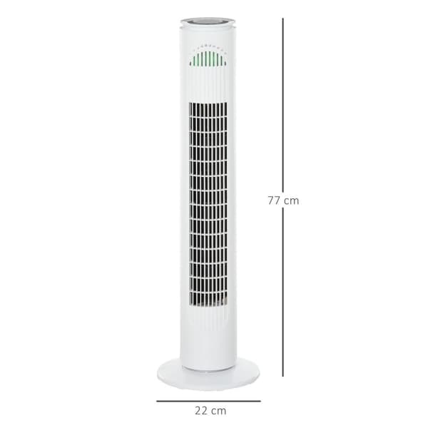 Rootz tornfläkt - Stående fläkt - Fjärrkontroll - ABS-plast - Vit - 22 x 77 cm