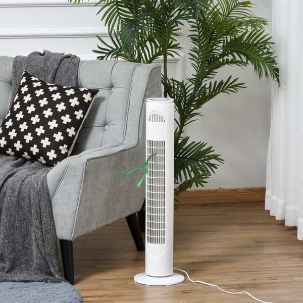 Rootz tornfläkt - Stående fläkt - Fjärrkontroll - ABS-plast - Vit - 22 x 77 cm