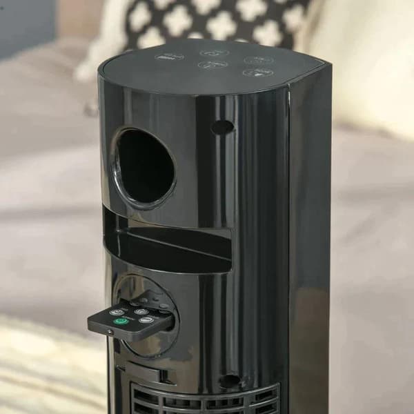 Rootz Tower -tuuletin - Pylvästuuletin - Jalustatuuletin - Kaukosäätimellä - Aromidiffuusorin ajastintoiminto - 3 ilmanvaihtotasoa - 45w - Musta - 31,