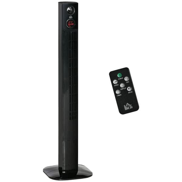 Rootz Tower Fan - Søjleventilator - Piedestalventilator - Med fjernbetjening - Aroma Diffuser Timer Funktion - 3 Ventilationsniveauer - 45w - Sort - 3