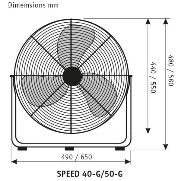 Industriell luftfläkt - Casafan - Speed-g 50 G - 120 Watt - 3 hastigheter - 180° rotation