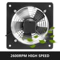 Miniatyrbild 5 av 7: 10'' 120W 2600rpm 1680m3/h extern rotorfläkt med dubbla skyddskåpor, ventilationsfläkt, lågt ljud, mindre vibrationer, hög prestanda