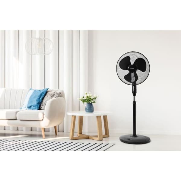 OCEANIC Fotfläkt - 45 W - Ø 44 cm - 3 hastigheter - Oscillerande - Tiltande - Svart