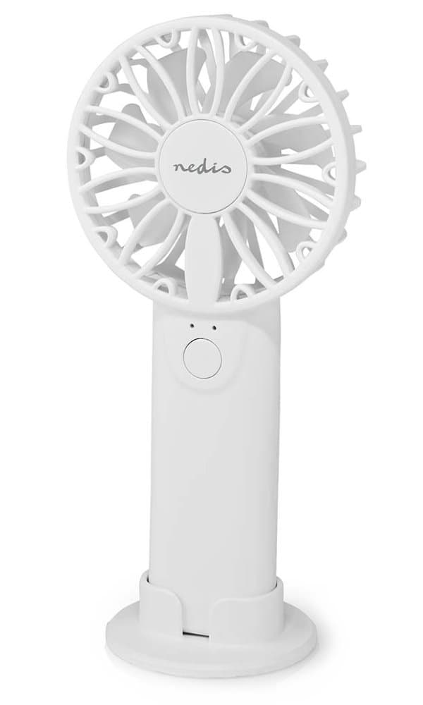 NEDIS ruční ventilátor/ průměr 6 cm/ výkon 0,9 W/ 2 rychlosti/ plast/ bílý