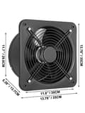 Miniatyrbild 8 av 8: 150W 2800 RPM 300mm/12" avgasfläkt, industriell ventilationsfläkt, integrerat blad, ultratyst drift, enkel installation