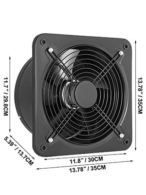 150W 2800 RPM 300mm/12" avgasfläkt, industriell ventilationsfläkt, integrerat blad, ultratyst drift, enkel installation
