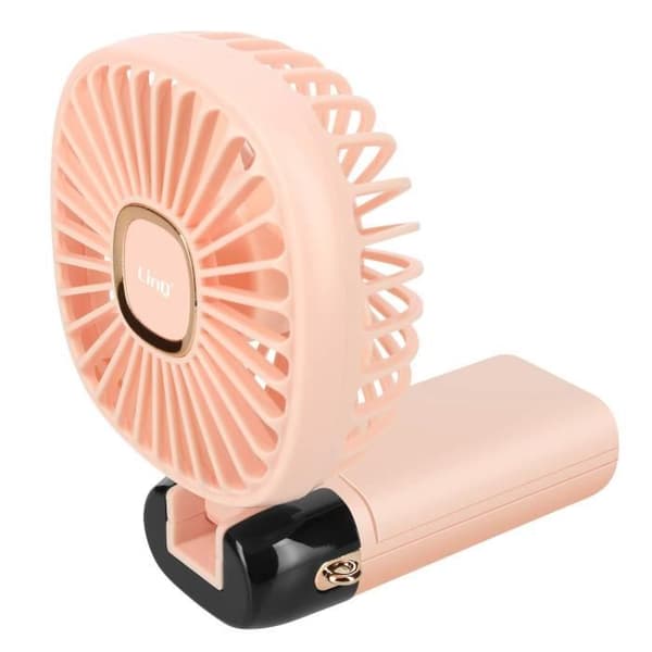 Mini Bärbar Fläkt Justerbar 90° LED Display Fyrkantig Design LinQ Rosa