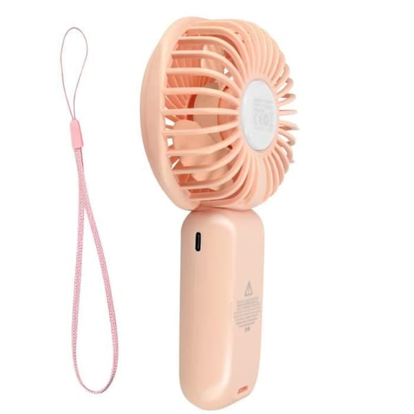 Mini Silent Portable Fan LED Display och integrerad lampa LinQ Pink