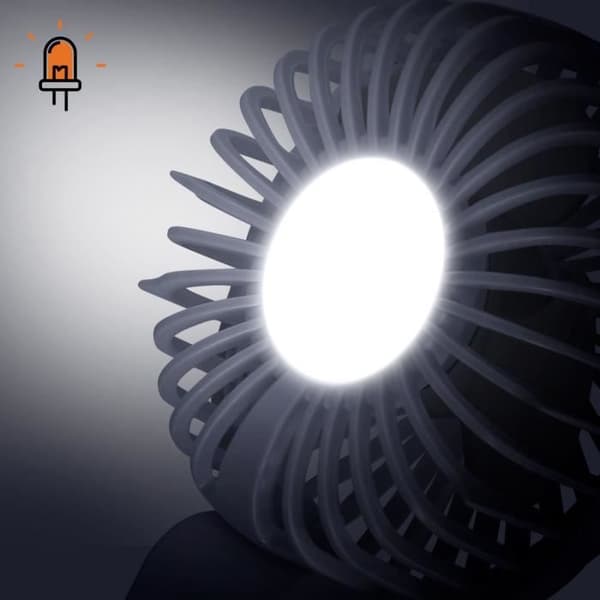 Mini Silent Portable Fan LED Display och integrerad lampa LinQ Night Blue