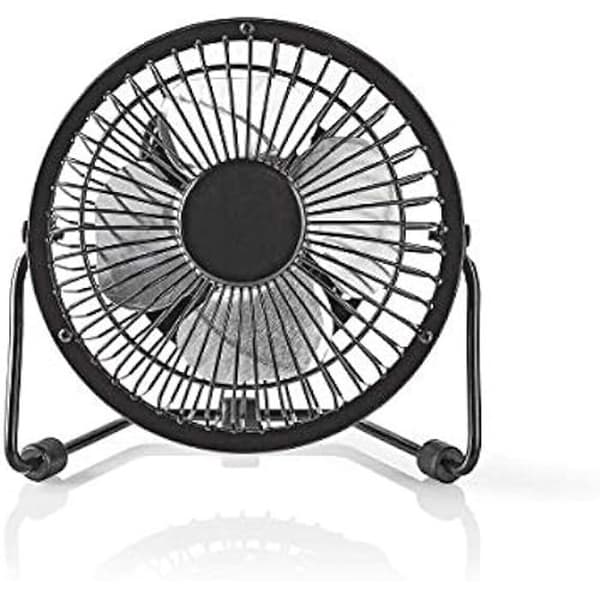 Mini Fläkt - NEDIS - 10 cm - Metall - På bas - Svart