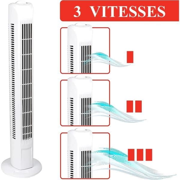 Argonpelarfläkt - 3 hastigheter - oscillation - tyst - 45 W