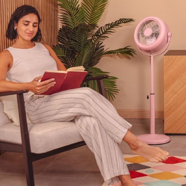 Cecotec - EnergySilence 250 ClassicStyle Pink Piedestal Fläkt - 25 W, Diameter 25 cm, 3 blad och justerbar höjd, 2 hastigheter,