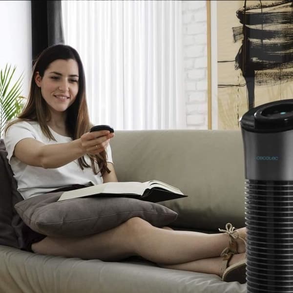 Cecotec Säkerhetsfläkt Kolonn EnergySilence 7090 Skyline. 45 W, 76 cm hög, Svängbar, 3 hastigheter, Svart