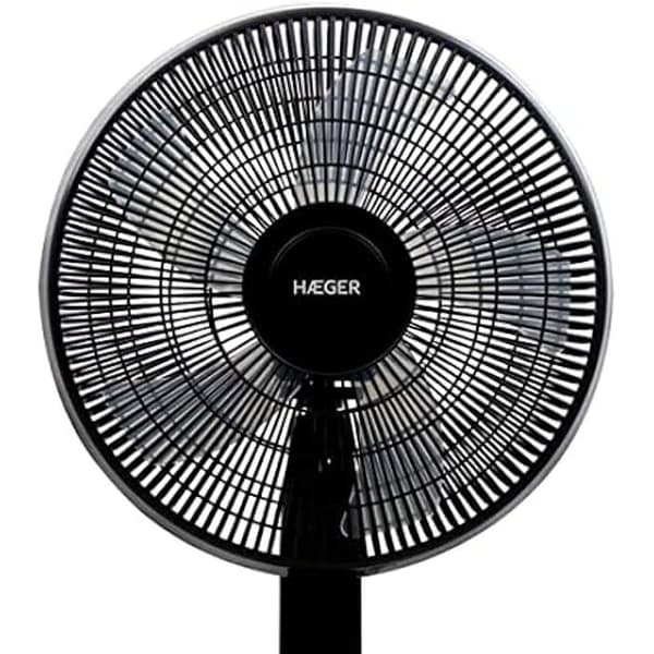 Piedestalfläkt - HAEGER - Slät modell - 5 blad på 40 cm - 3 hastigheter - 90° svängning