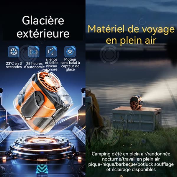 INN Fläkt 4000mah 5W Utomhushängande Fläkt Med LED Digitaldisplay 100 justerbara vindhastigheter