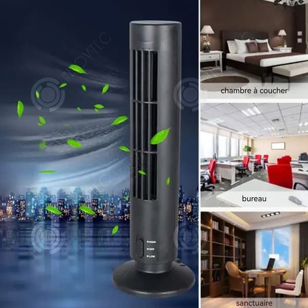 INN Mini Bladeless Tower Fläkt USB Mute Cool Piedestal Fläkt 2 Justerbara nivåer Tower Fläkt för kontor och sovrum