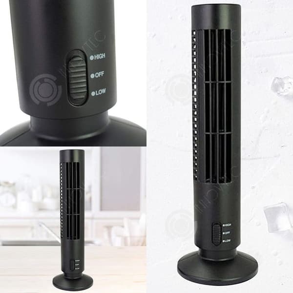 INN Mini Bladeless Tower Fläkt USB Mute Cool Piedestal Fläkt 2 Justerbara nivåer Tower Fläkt för kontor och sovrum
