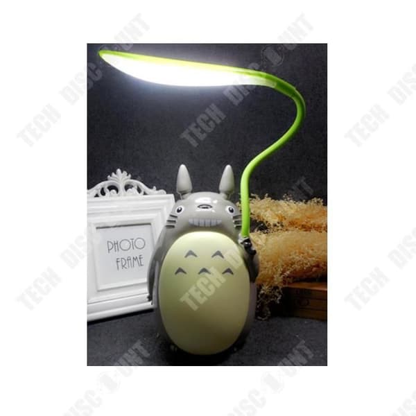 TD® Tyst oscillerande handhållen Totoro Nattljusfläkt Bärbar Desktop USB Uppladdningsbar ficka för sovrum Lätt bärbar