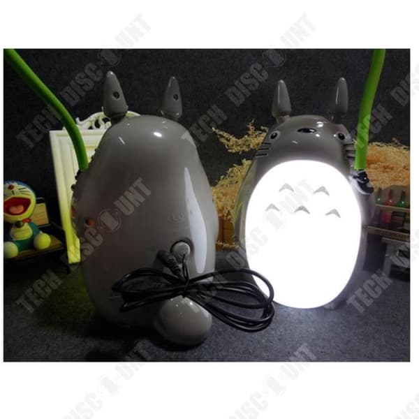 TD® Tyst oscillerande handhållen Totoro Nattljusfläkt Bärbar Desktop USB Uppladdningsbar ficka för sovrum Lätt bärbar