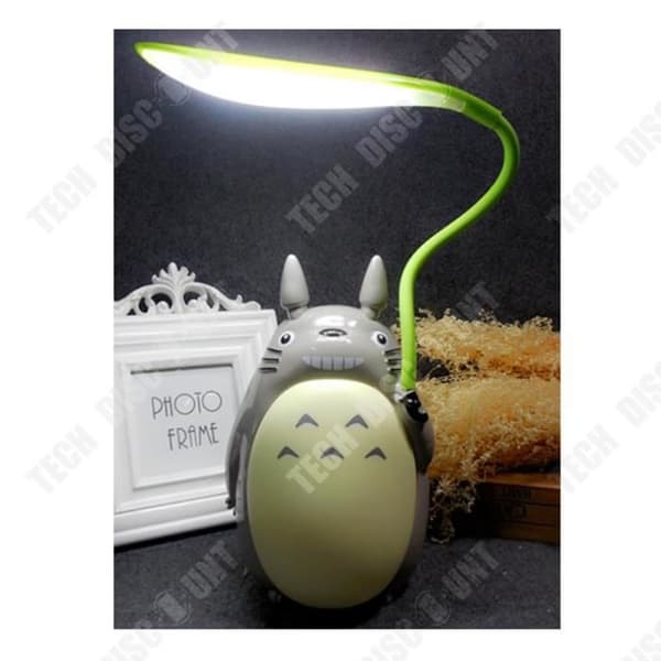 TD® Tyst oscillerande handhållen Totoro Nattljusfläkt Bärbar Desktop USB Uppladdningsbar ficka för sovrum Lätt bärbar