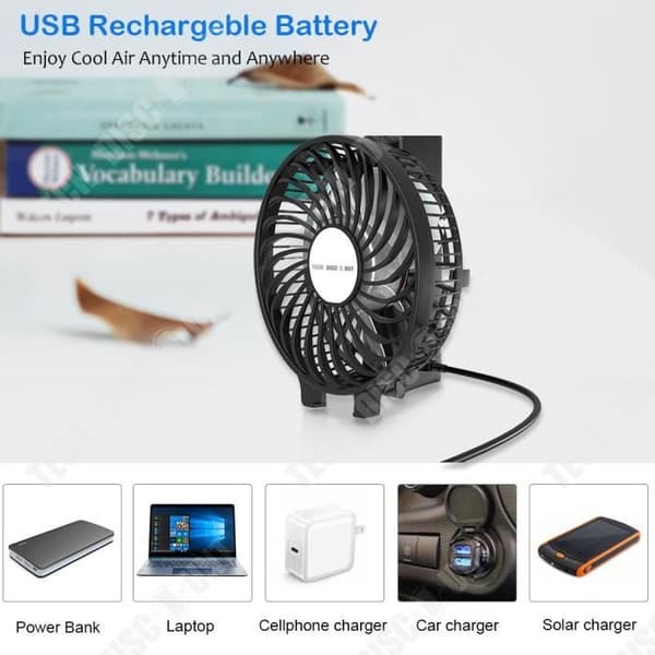 TD® Vikbar ficka USB-fläkt Tyst resor Bärbar Oscillation Kontor Bil PC Uppladdningsbar Dekoration Värme Sommar