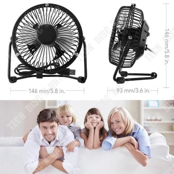 TD® Silent air blower varm professionell kraftfull golvfläkt bord skrivbord fristående vindvärmekraft svart