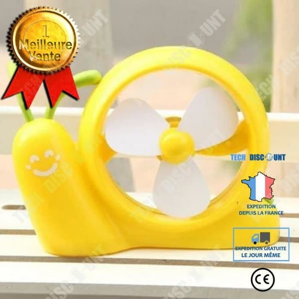 TD® Cooler Bärbar luftfläkt Snigelformad PC/USB-port Laptop USB-fläkt/Säker Gul