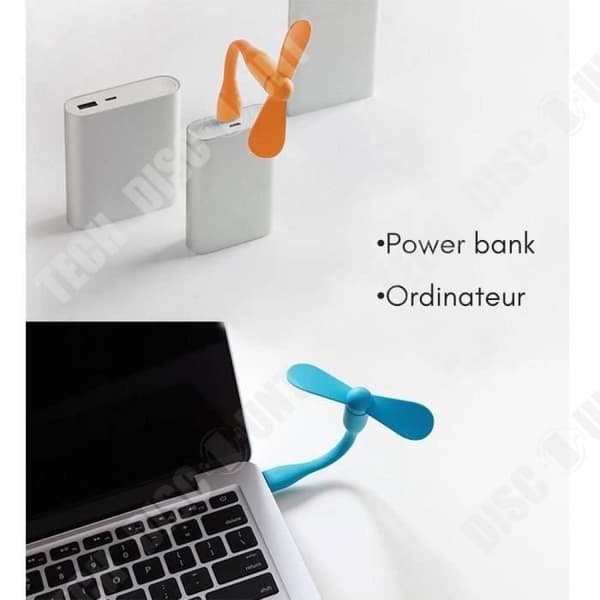 TD® Mini USB Kylfläkt Bärbar PC/Dator Power Bank Silent Blue Mjuk med silikonblad