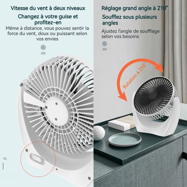 TD® Ny stationär liten fläkt mini bärbar usb-laddning hem sovsal stark vind kontorsbord tyst elektrisk fläkt