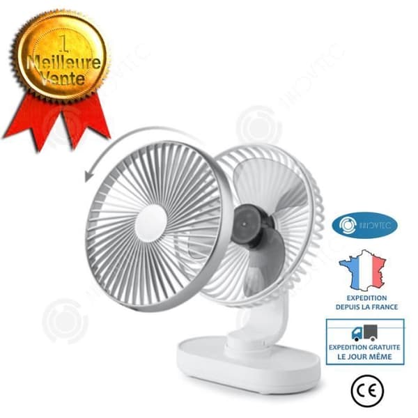 Fläkt - Tech Discount® - USB - Tyst - 4 hastigheter - Svängbar huvuden