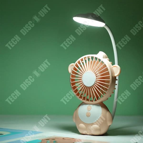TD® Creative Multifunctional Fläkt Skrivbordslampa Student Handheld Office Mute Litet silikonrör USB-laddning