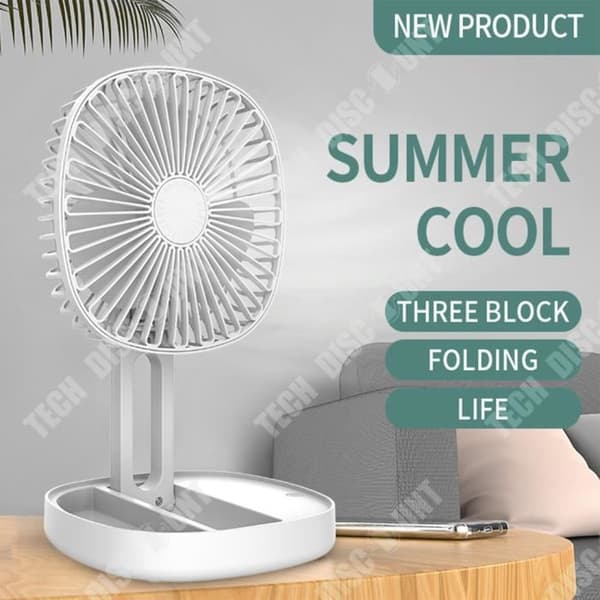 TD® Folding fläkt 3-växlad hög vindhastighet inomhus och utomhus sommar kontor fläkt fold laddningsfläkt