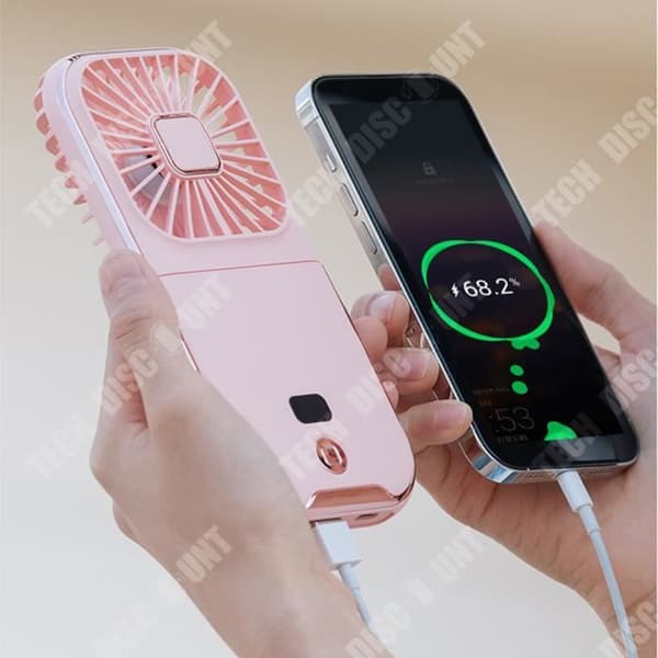 TD® USB Handheld Pocket Fan Mini Vikbar Desktop Liten Laddningsfläkt Bärbar Lazy Hanging Neck Fläkt