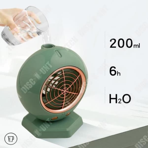TD® USB Luftkonditioneringsfläkt kan skaka huvudet Grön Desktop Air Cooler Vattenkyld fläkt
