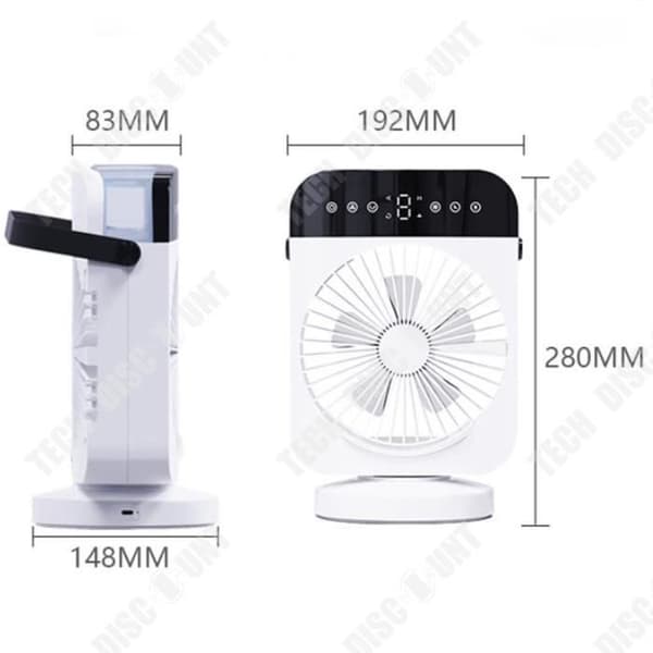 TD® Automatisk skakhuvud Luftkylare USB Desktop Luftkonditionering Bärbar Bärbar vattenkylningsfläkt