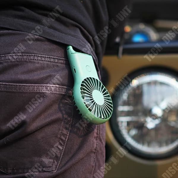 TD® Ny mini liten bärbar usb grön fläkt kan hänga kylväska för utomhusfickor