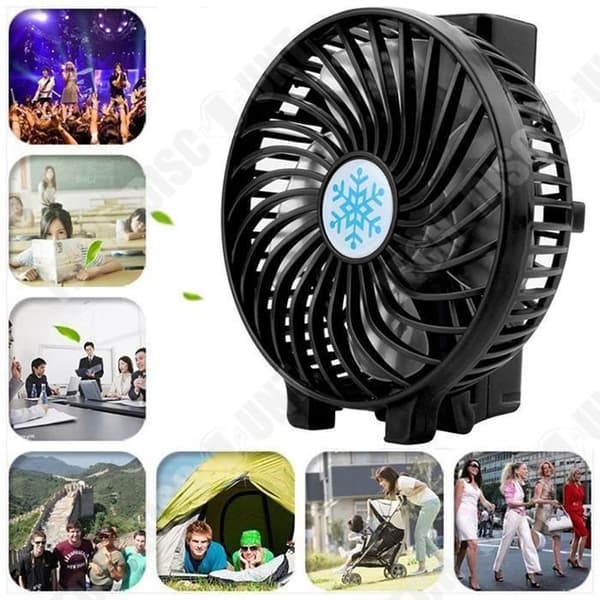 TD® BLACK Mini Summer Fläkt USB Uppladdningsbar Justerbar Flerhastighets Vikbar kylare Hälsosam handhållsficka
