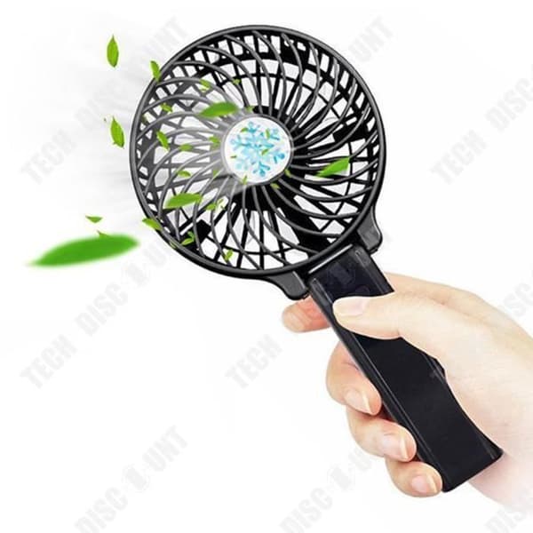 TD® BLACK Mini Summer Fläkt USB Uppladdningsbar Justerbar Flerhastighets Vikbar kylare Hälsosam handhållsficka