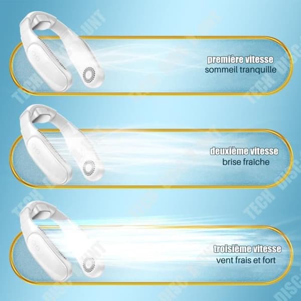 TD® Hänghals liten fläkt portabel usb mini tyst kylning hängande hals utan löv full kylning
