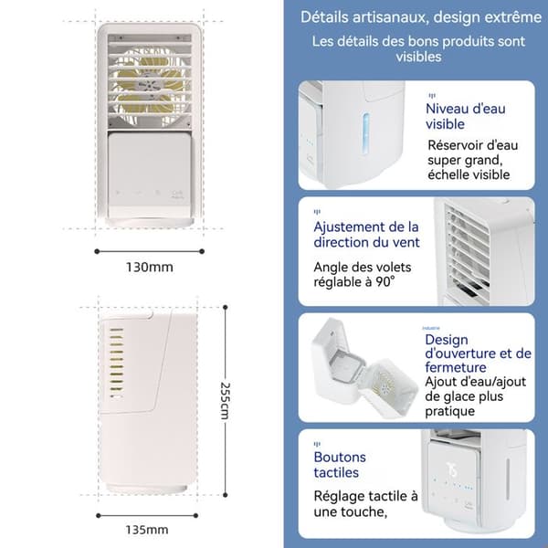 TD® USB-laddning negativ jon luftkonditioneringsfläkt Desktop luftkylare Liten mini luftkylningsfläkt