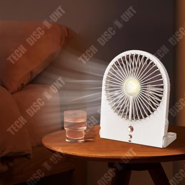 TD® Creative fläkt två-i-ett USB-bordslampa med tre hastigheter, vinddämpande skrivbordsfläkt