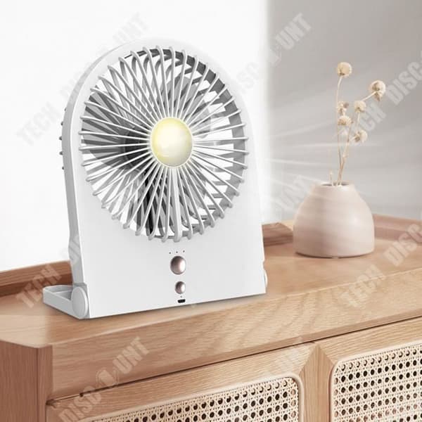 TD® Creative fläkt två-i-ett USB-bordslampa med tre hastigheter, vinddämpande skrivbordsfläkt