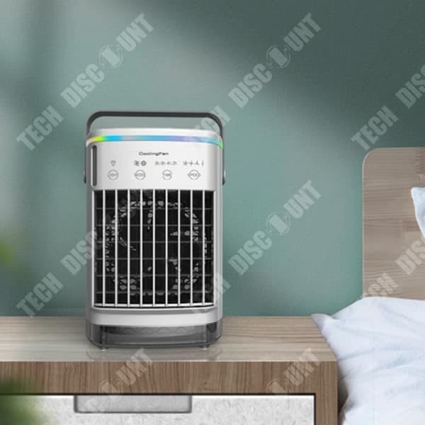 TD® Kylfläktar Fyra hastigheter Sju färgers stämningsljus Effektiv kylning Mini kylare
