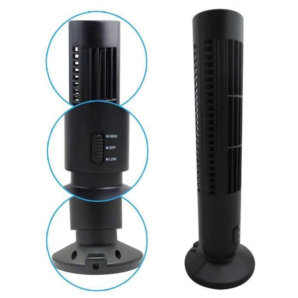 Elektrisk tornfläkt - TD - USB - 10,5 cm - 33 cm - 2 hastigheter - Bärbar
