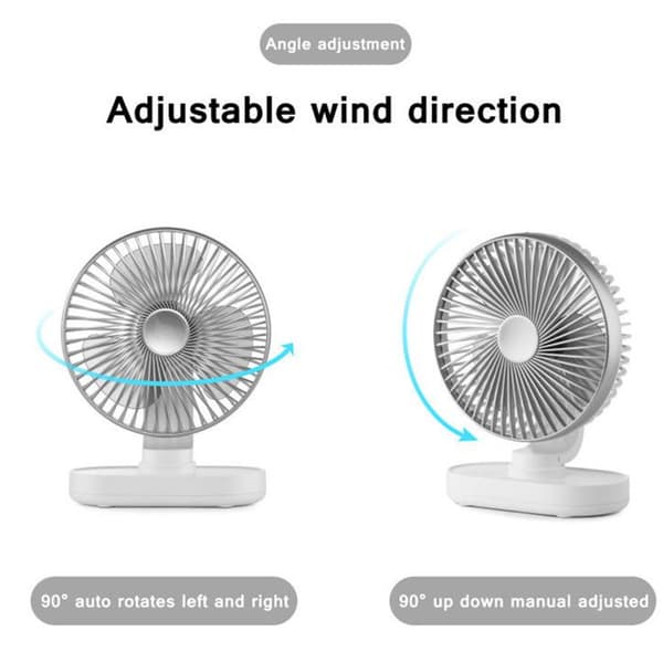TD® Tyst USB Desktop Elektrisk Fläkt Liten Tyst Laddningsbord Elektrisk Fläkt Mini Cykel Vit