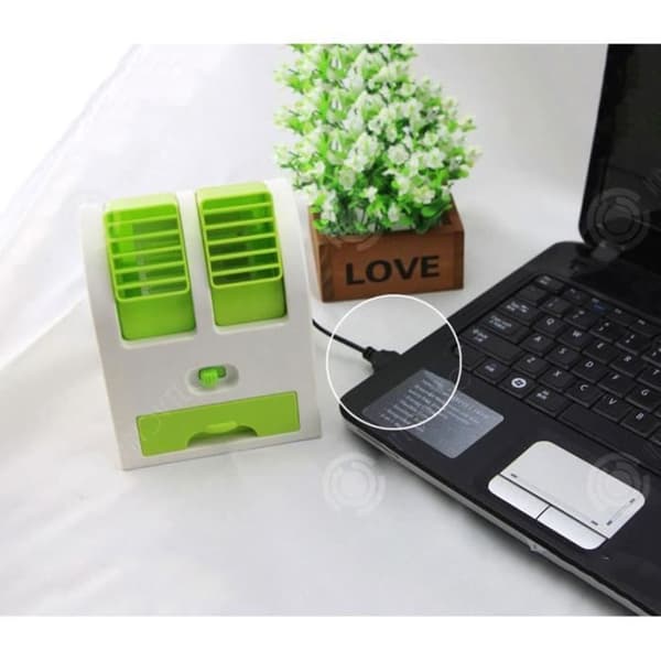 INN® Dual-port plug-in fläkt liten luftkonditionering mini kontor skrivbord bladlös hushålls bärbar elektrisk elektrisk fläkt