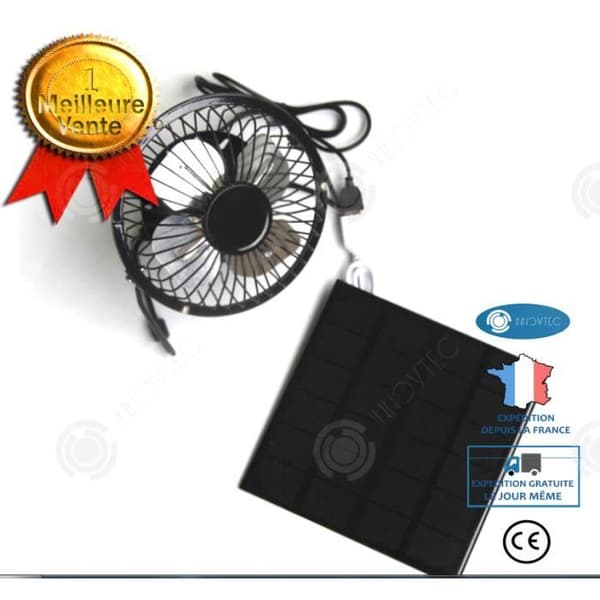 INN® Fläkt Solpanel Bärbar Ventilation Camping Fläkt Utomhuskylning Solcellspanel