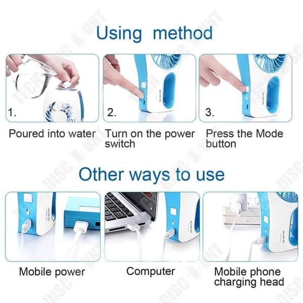 TD® USB uppladdningsbar spray befuktning handhållen elektrisk fläkt skönhet hydrering mini portabel liten fläkt